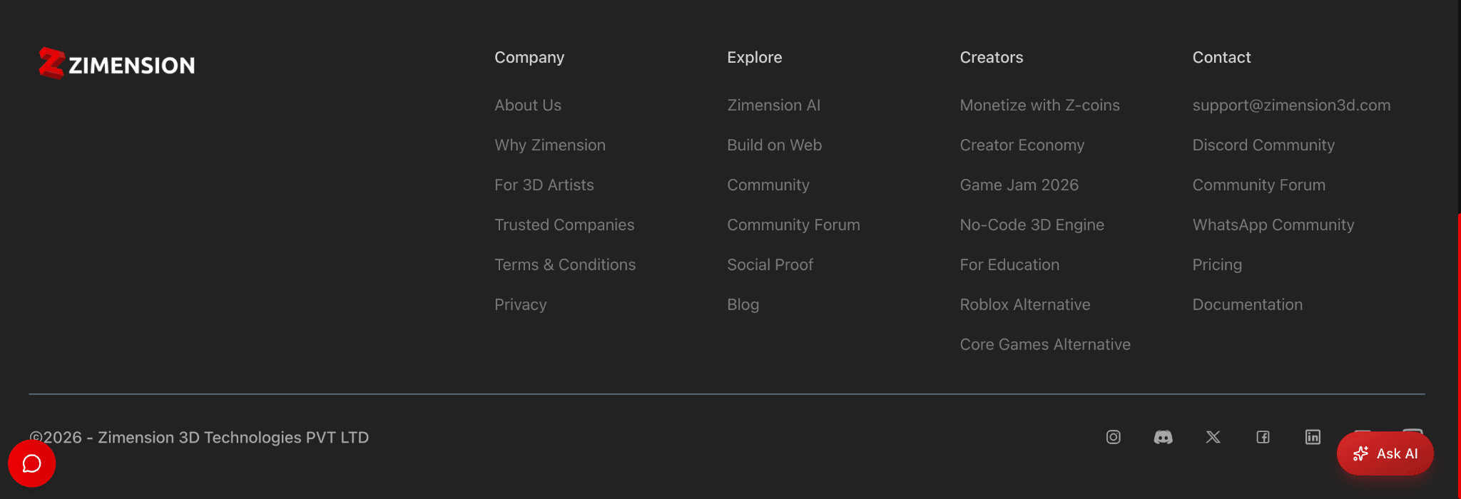 Zimension Documentation Navigation and Content
