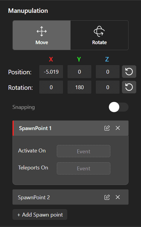 Manupulation settings