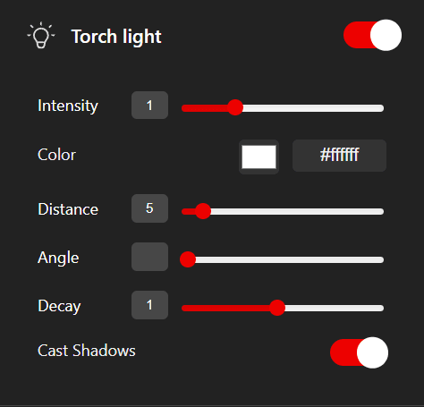 Torch light settings