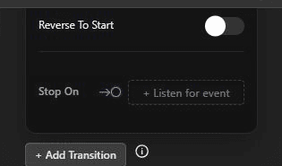 Current Reverse To Start and Stop On transition options
