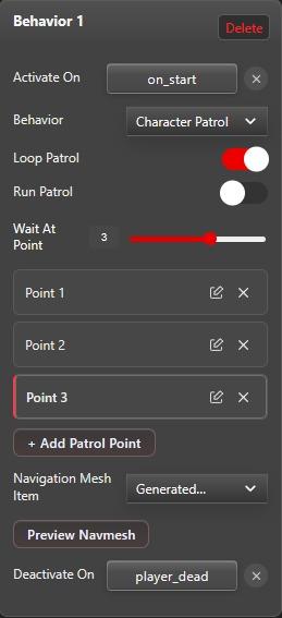 Character Patrol Behaviour