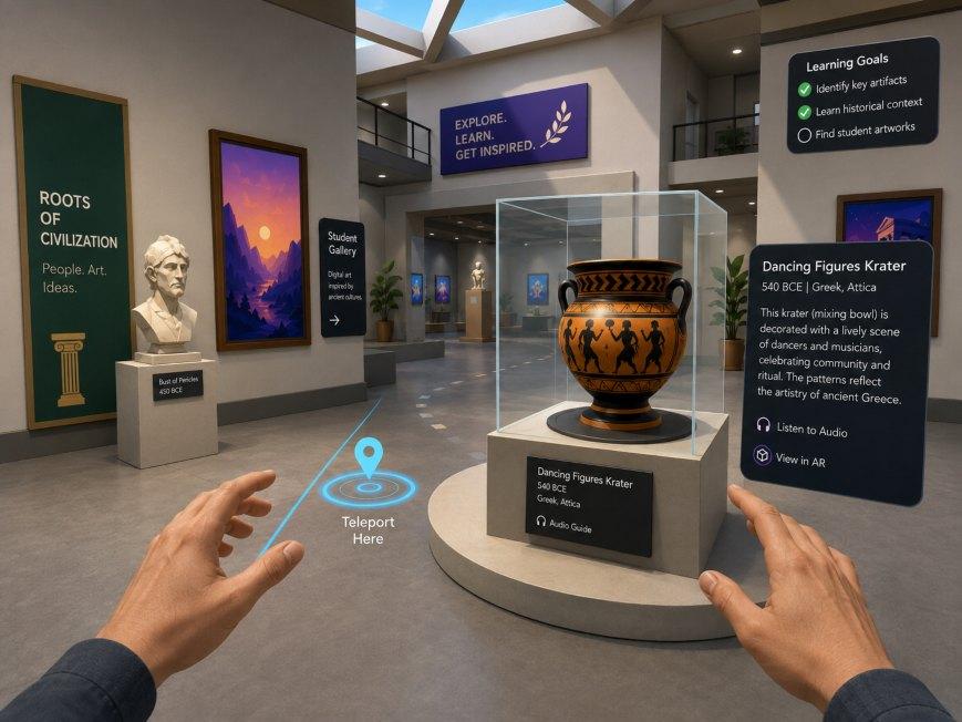 VR museum walkthrough created in an XR lab