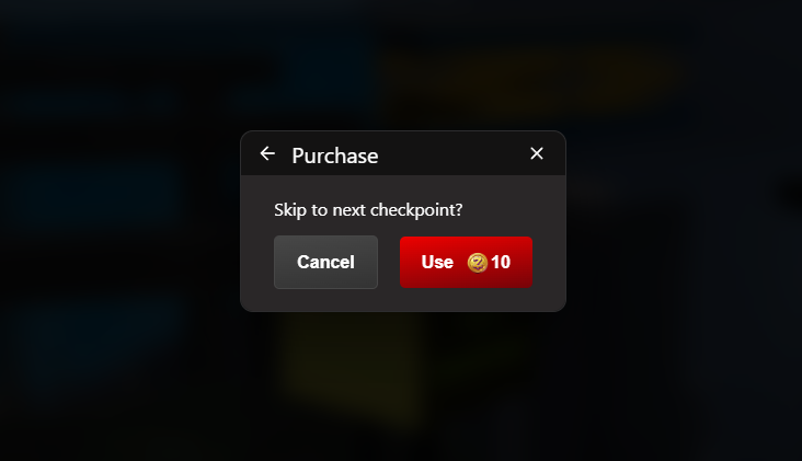 Purchase prompt shown to players in Zimension