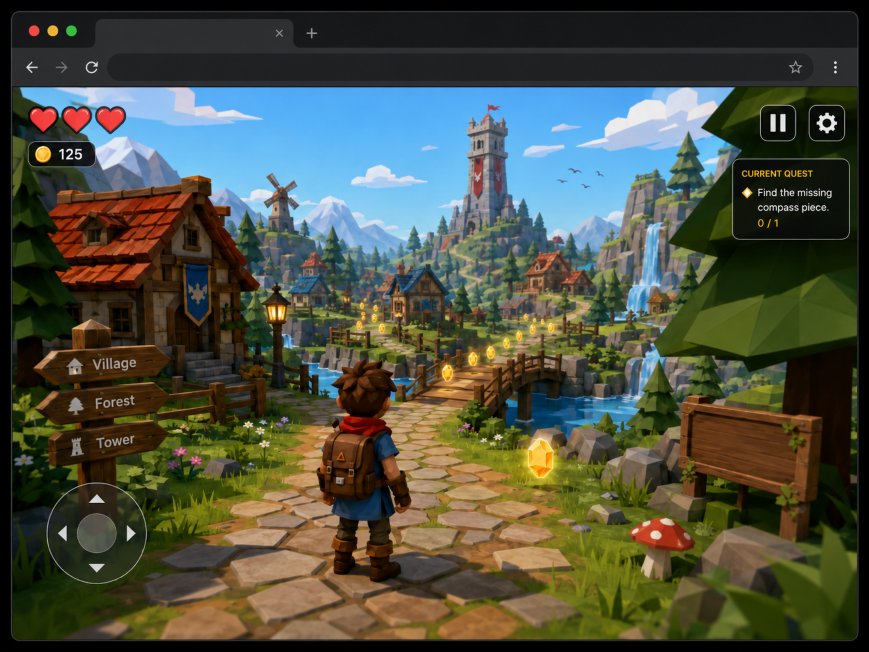 Student-built 3D adventure game running in the browser