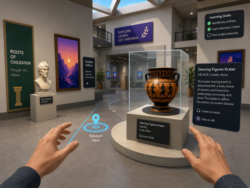 VR museum / virtual exhibition walkthrough created in an XR lab