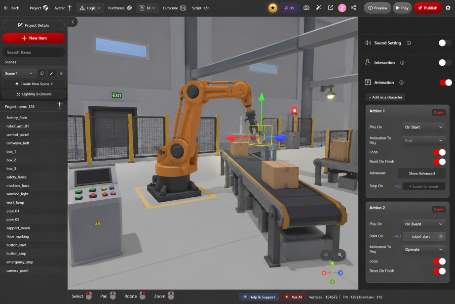 Interactive engineering simulation / digital-twin demo
